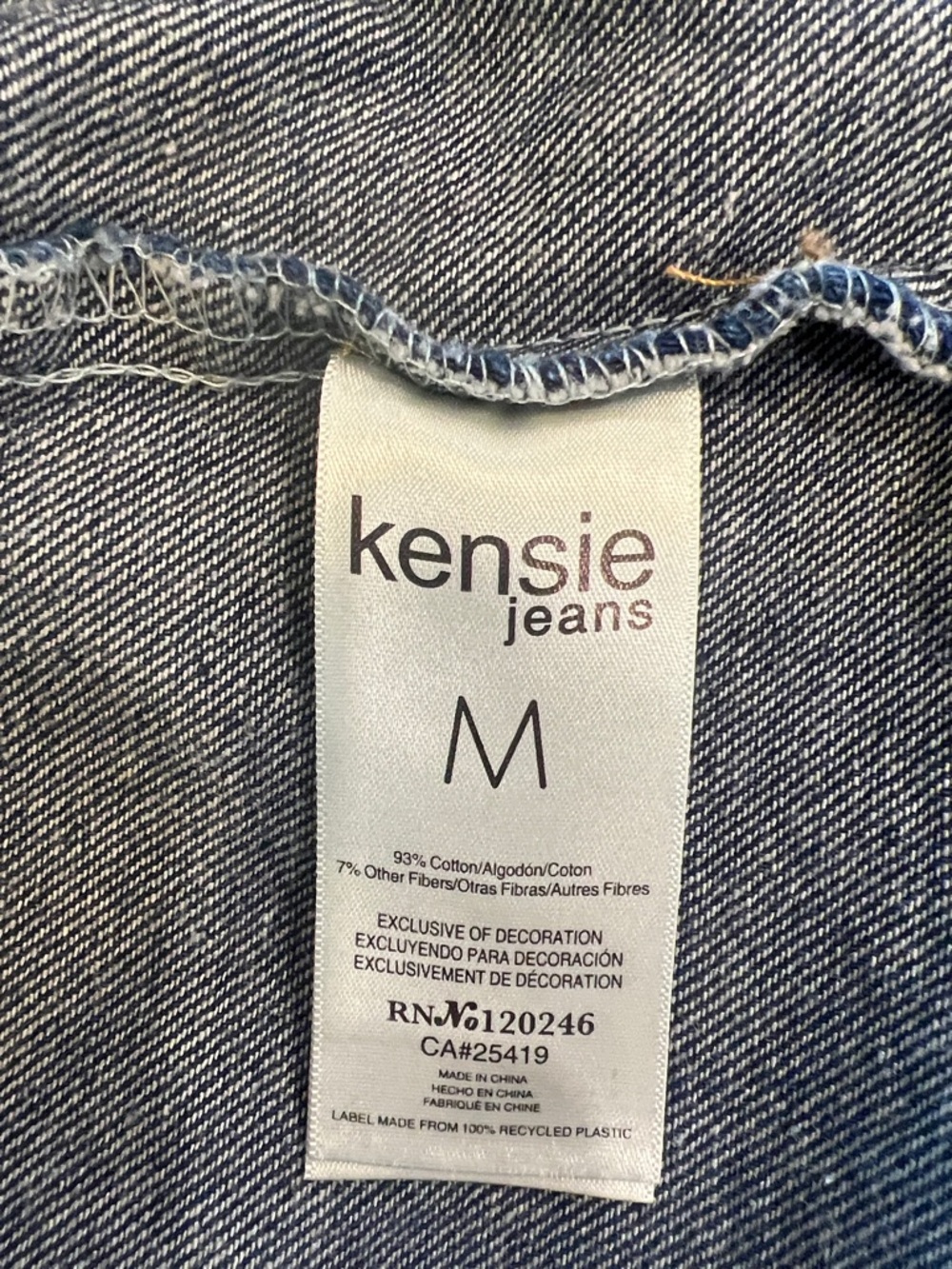 Kensie Dark Indigo Vintage Lux Denim Jacket - Picture 3 of 5